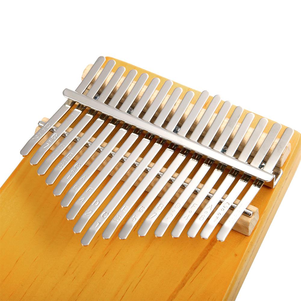 17 Key Kalimba Thumb Piano Single Wooden Pine Mbira Keyboard Percussion Musical Instrument with Tuning Hammer Polishing Cloth