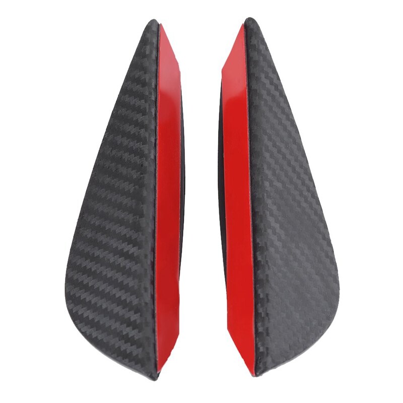 4Pcs Car Driving Air Drag/Pressure Reduce Abs Carbon Fiber Rear Bumper Fins Universal Car Front Bumper Lip Spoiler Fins Canards