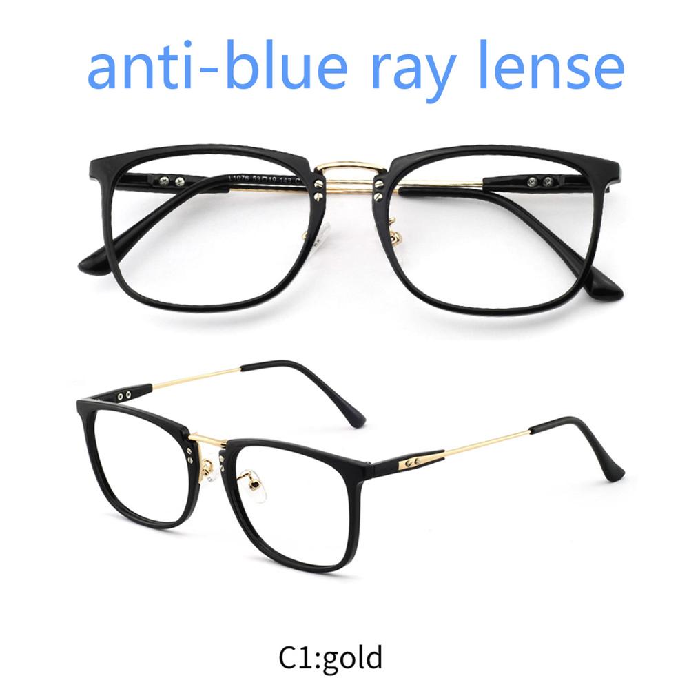 Korean Eye Glasses Frame Clear Lens Optical Eyeglasses Black Blue Eyewear Frames Spectacle for Men OCCI CHIARI OC2002: c1a gold
