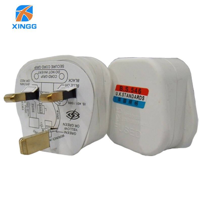 UK 3 Stifte AC Elektrische Energie-Dosen Stecker Männlichen W/Draht Verschmolzen Steckdose Adapter Adapter Verlängerung Kabel Kabel stecker: Weiß