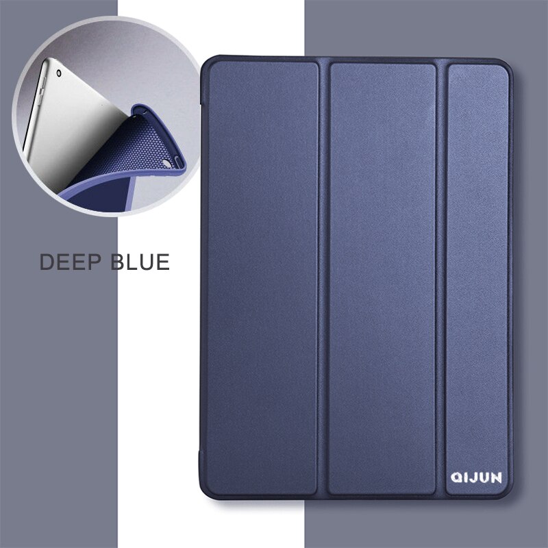 Hoesje voor ipad mini 1 2 3 7.9 '' ultradunne leren slimme zachte tpu-achterkant voor ipad mini 2 mini 3 a1489 a1599 zwartblauw: Marineblauw