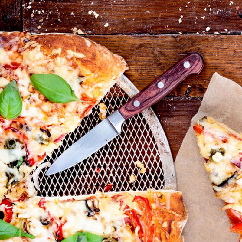 Aluminum Thickened Pizza Baking Pan Mesh Kitchen Pizza Tool Pizza Grill Tool Pizza Mesh Screen Fitting Baking Mould Accessories