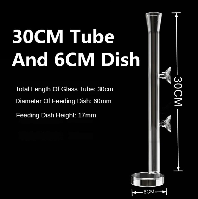 Glass Aquarium Feeder Tube Dish Shrimp Fish Snail Sunk Food Dispenser Feeding Tube Bowl Aquarium Accessories: 30cm