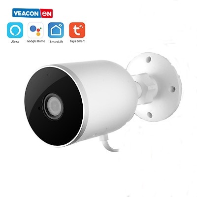 Tuya ip kamera 1080p hjem sikkerhed udendørs nattesyn fjernbetjening skærm regntæt wifi trådløs smart liv google hjem