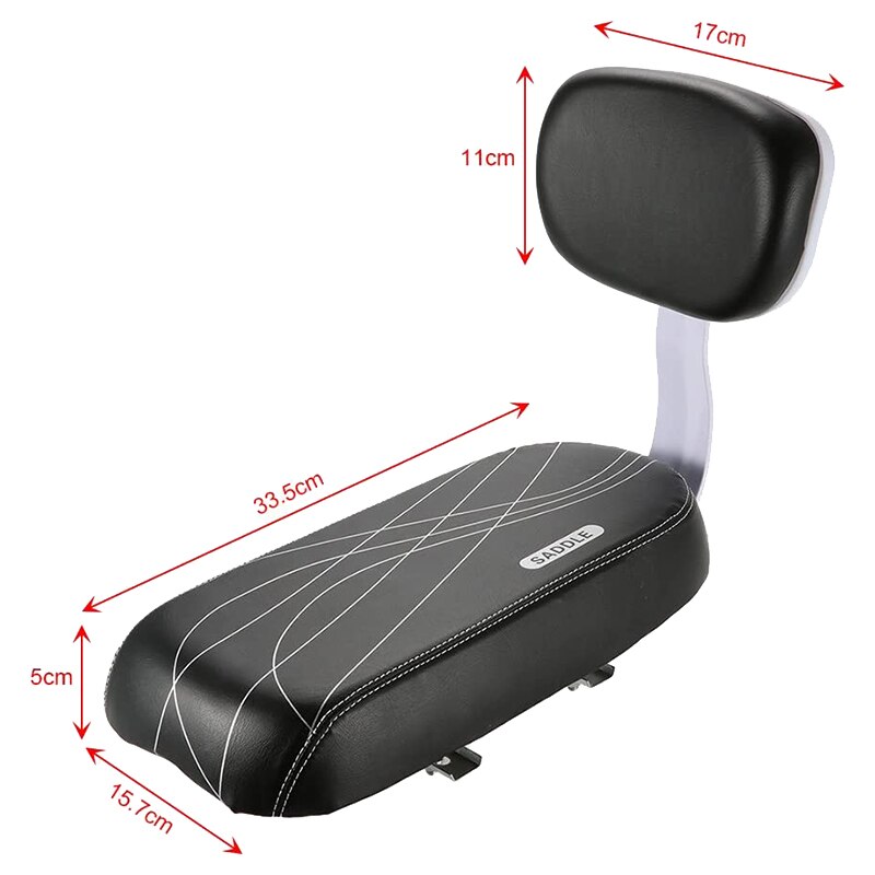 Bicycle Rear Seat Cushion Armrest Footrest Set, Bike Back Seat Child Safety Cushion Armrest Handrail Rear Feet Pedals
