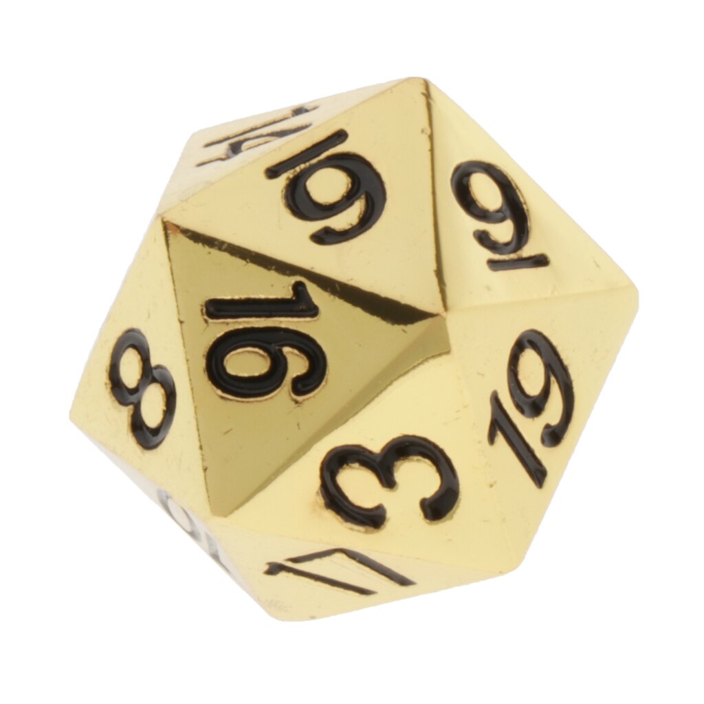 20 Sided Dice D20 Numbers Dices 22mm 0.87inch Polyhedral Glow in the Dark: Golden