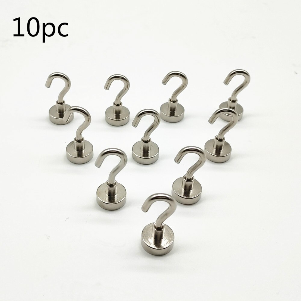 Ptsnet super sterk neodym magnet magnetisk krok henger nøkkel frakk kopp henger henger for hjemmelagring 16mm diameter 5kg strøm: 10pc