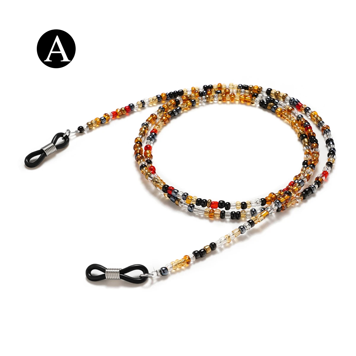 Chaînes de lunettes ornées de jolies perles colorées de supérieure pour femmes, sangles de support de lunettes, cordons de chaîne de lunettes: Black