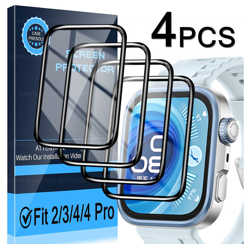 1/4Pack 3D Curved Screen Protector For Huawei Watch Fit 2 Fit3 Fit4 Pro Full Cover HD Soft Film For Huawei Watch ES/Fit 2 3 4Pro