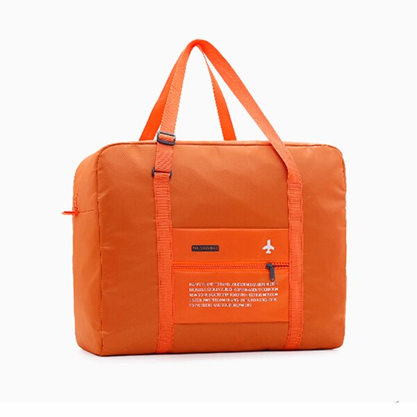 Travel Bags WaterProof Travel Folding Bag Large Capacity Bag Luggage Women Nylon Folding Bag Travel Handbags: orange