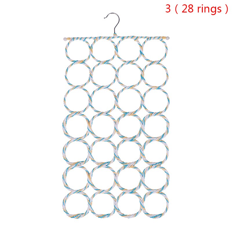 9/20/28 trous multifonction écharpe cintre Multi foulards affichage accrocher cravates ceinture organiser cercle stockage support écharpe anneau cadre: A3
