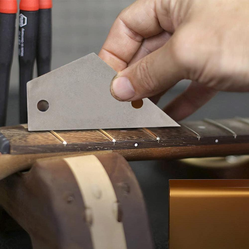 Folk bass leveling leveling ruler stainless steel two-hole measuring fret guitar height ruler fingerboard uneven triangle K2V2