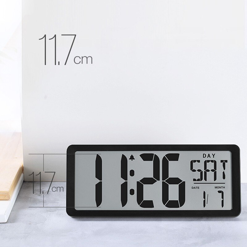 LED Digitale Wanduhr Große Anzahl Zeit Anzeige Alarm Uhr mit Datum Temperatur Tisch Schreibtisch Uhr Elektronische Uhren Wohnkultur