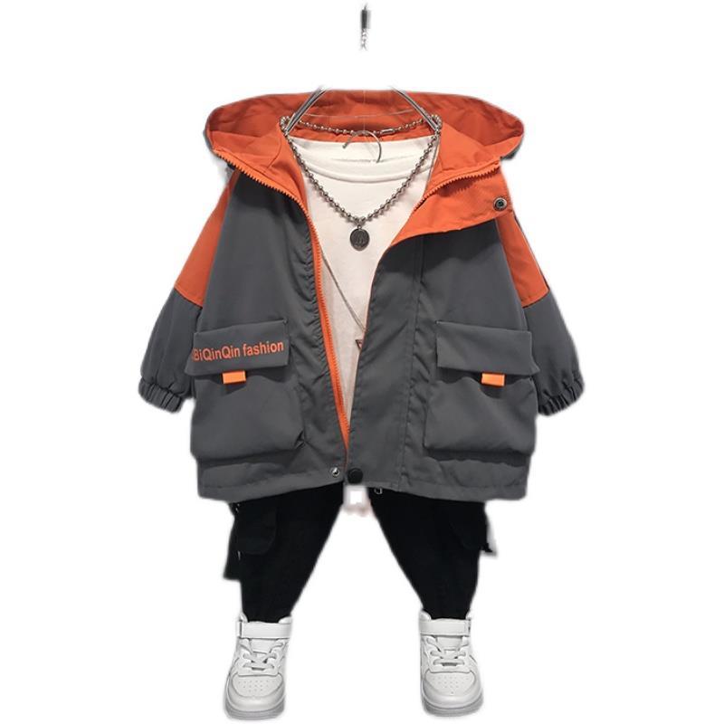 2022 jesień Kdis ubrania duża kieszeń kurtki berbeć chłopcy stroje moda koreańnarty nastolatki chłopiec odzież z kapturem