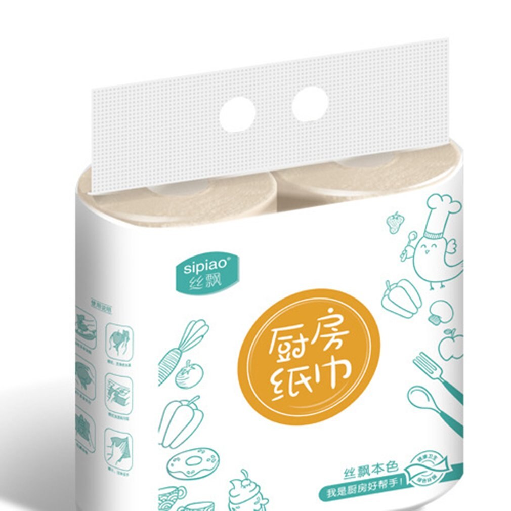 2-Layer 75-Section Bamboo Pulp Degreasing Absorbent Toilet Paper Soft And Thick Two Layers Water Absorption Paper 2 Pcs/Bag