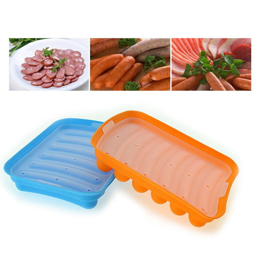 6 cavità Salsiccia caldo cane Stampo in silicone FAI DA TE Fatti A Mano Hamburger padella, stampi per Pannello Vassoio del Cubo di Ghiaccio Della Gelatina Della Caramella Della Torta Al Cioccolato