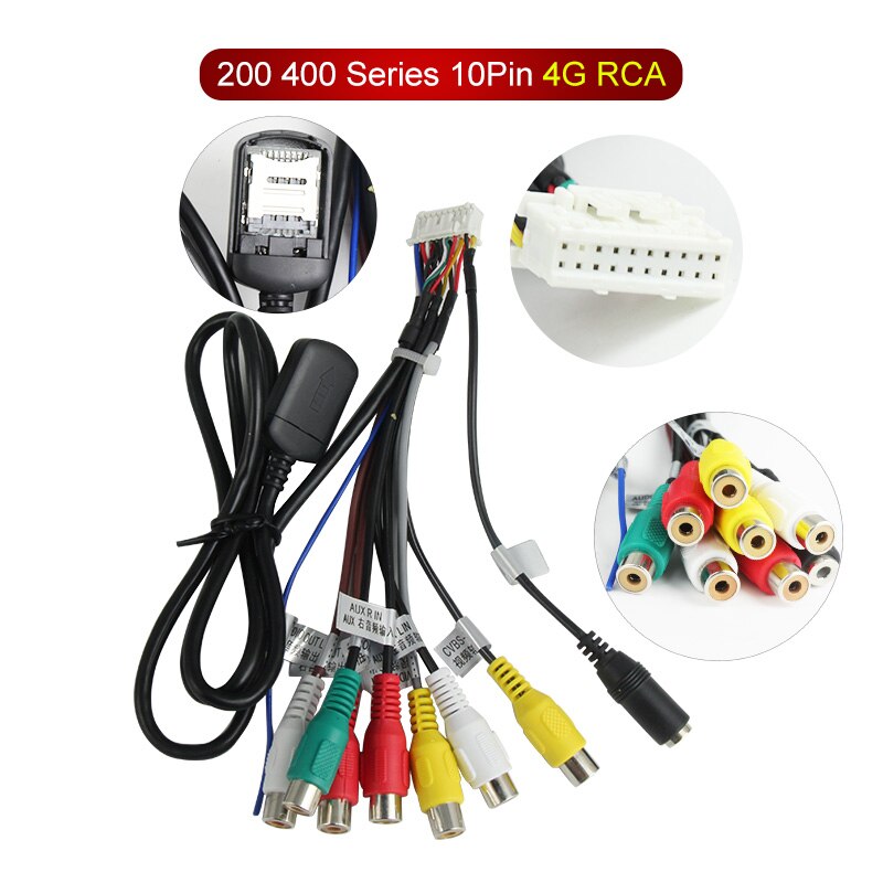 Mic Auto Usb Kabel Voor Android Auto Radio Lange Usb Kabel 4 Pin En 6 Pin Connector: 200 400 4G RCA