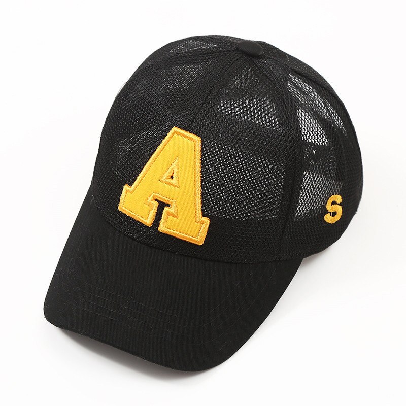 Casquette de Baseball avec lettres pour bébé, chapeau pour bébé, respirant, pour la plage en plein air, pour enfants, garçon et fille, accessoires, printemps et été: yellow