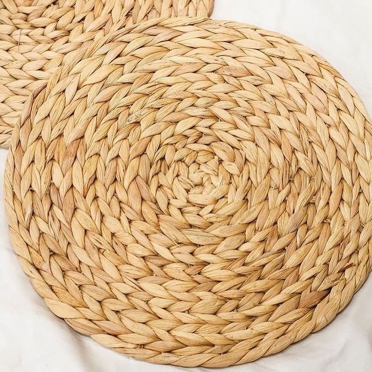 2-4-6 pc runde rattan dækkeserviet naturligt strå vævet spisebordmåtter varmeisolering grydeholder kopunderlag køkken tilbehør