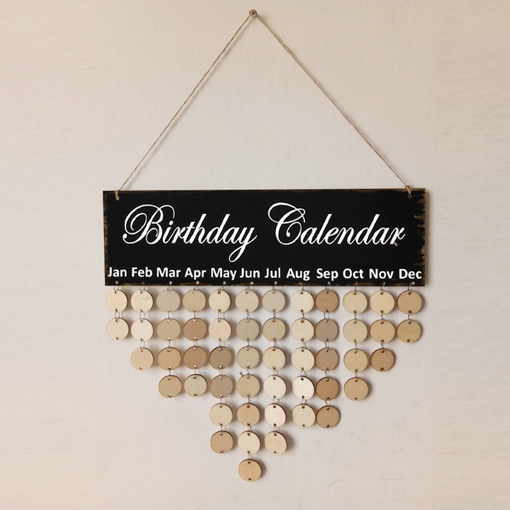 Kerst Verjaardag Speciale Dagen Herinnering Board Thuis Opknoping Decor Houten Kalender Boord Opknoping Ornament Jaar Decoratie