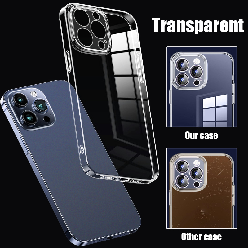 Funda dura ultrafina de alta transparencia para iPhone 17, 15, 14, 13, 12, 16 Pro Max 16e 11, cubierta de teléfono con parachoques transparente a prueba de golpes