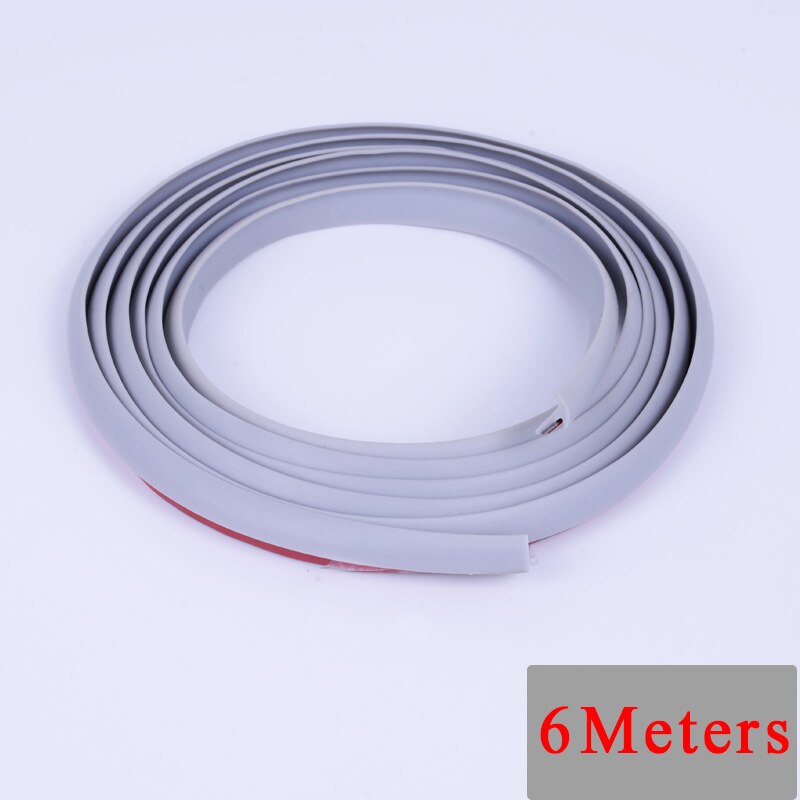 Tiras de sellado de goma para coche, burlete inclinado tipo T, sello para puerta de automóvil: 6 Meter Gray