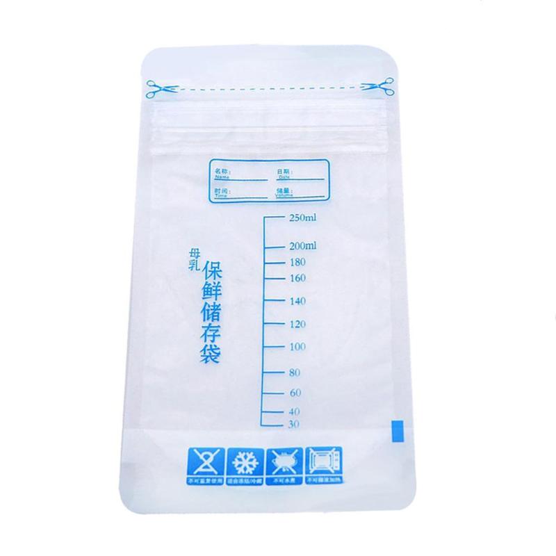 10 Uds. Bolsas de congelador de leche de 250 ml, bolsa de almacenamiento de alimentos para bebés, bolsa de almacenamiento de leche, bolsa de mantenimiento de leche fresca, bolsa de alimentación segura para bebés: Default Title