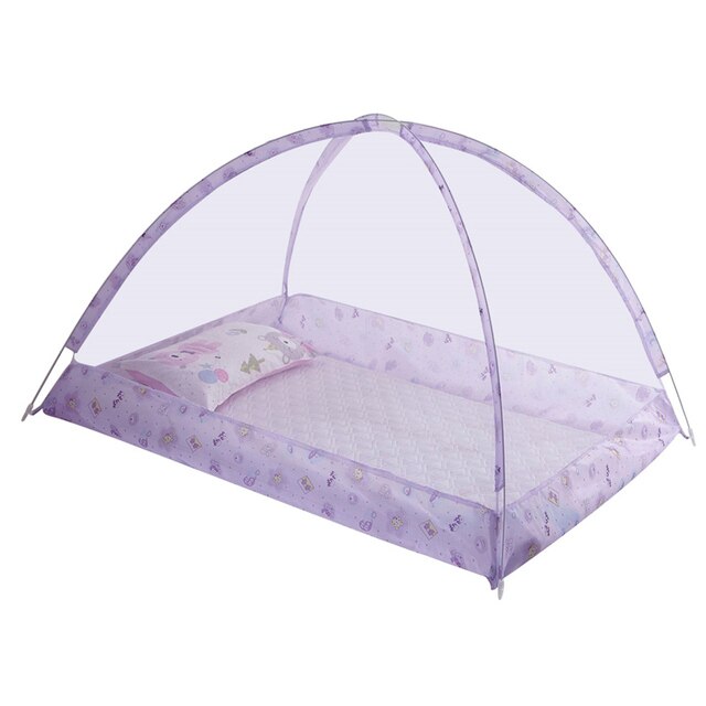 Opvouwbare Kids Baby Zomer Bed Kamer Netting Canopy En Mesh Voor Crib Dome Tent Dome Klamboe Grens Decor Insect preventie: Paars