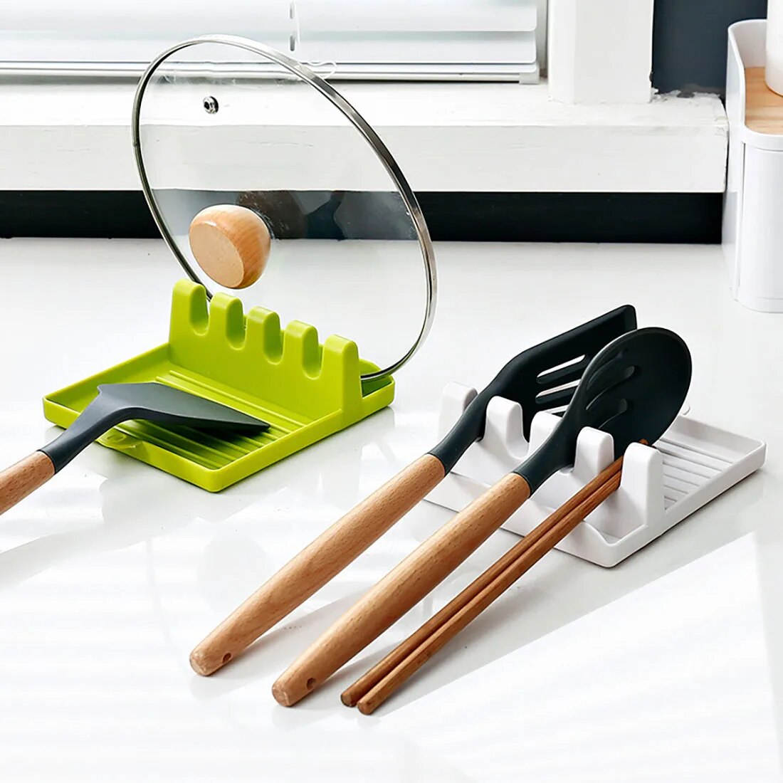 1Pc Keuken Spatel Rek Pot Deksel Rek Planken Aanrecht Schop Lepel Plank Soep Pad Zet Soep Lepel Eetstokjes Houder
