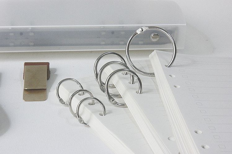 Losse metalen ringen notitieboekjes monocycle kleine ijzeren hoepel cirkels bindijzer 3-- pack clips