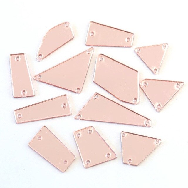 gemischt Größe Farben Acryl Spiegel NäHenne Auf Strass Unregelmäßigen Steinen Kristall Strass DIY F0209: P13 Lt Rosa