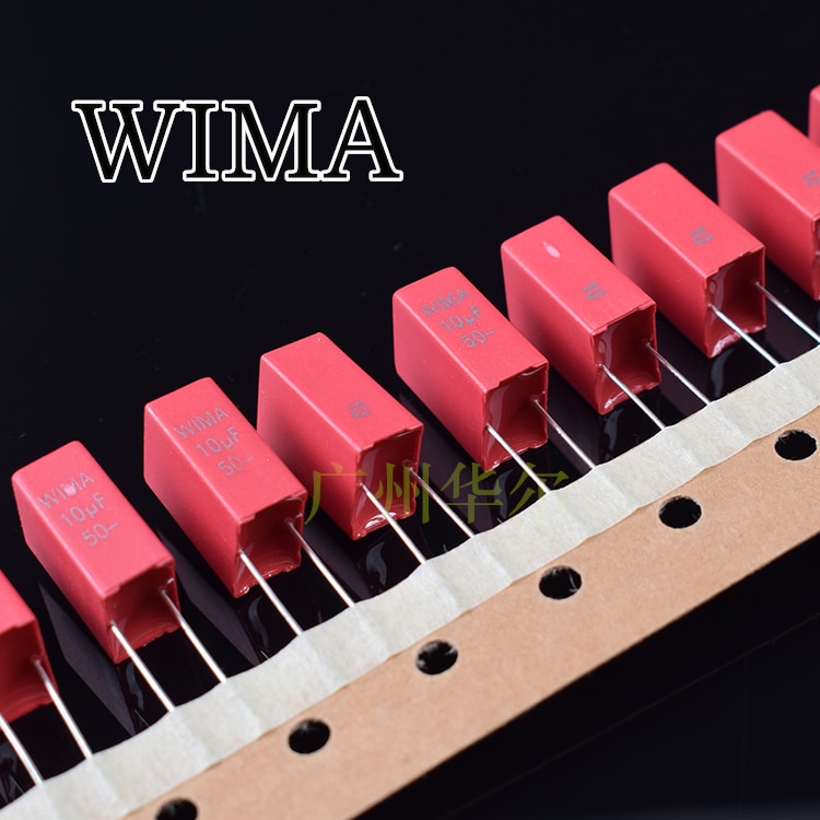 6PCS RED WIMA MKS2 10UF 50VDC 10% PCM5 106/50V (K level) MKS2B051001N00K00 MKS 106 50V P5MM