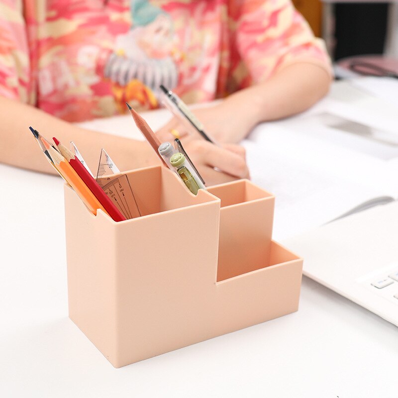 Multifunctional Sorting Frame Simple Plastic Desktop Pen Container Storage Box Students Office Supplies