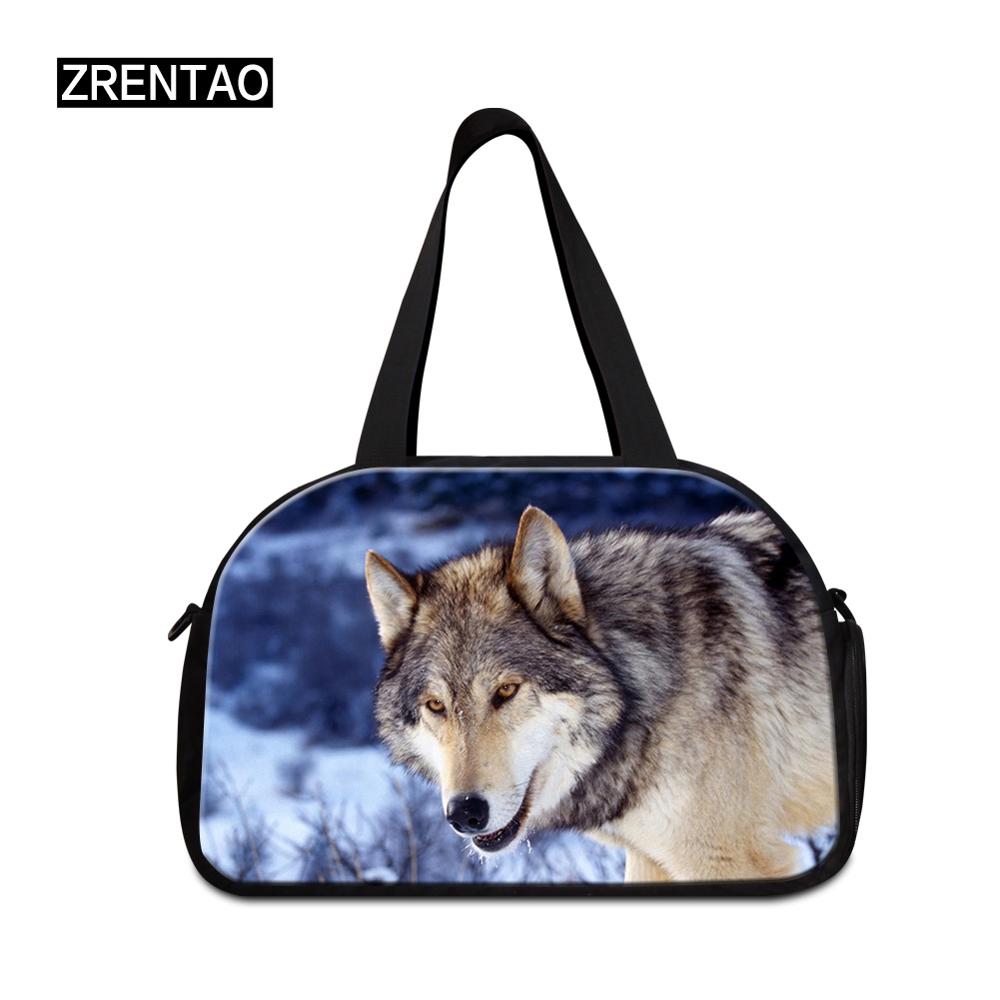 mamá/jugador/atletas/bailarina equipaje Duffle hombro Corssbody Duffel bolsa de viaje con zapatos bolsillos de gran capacidad 3D Wolf: Duffle Bag 6