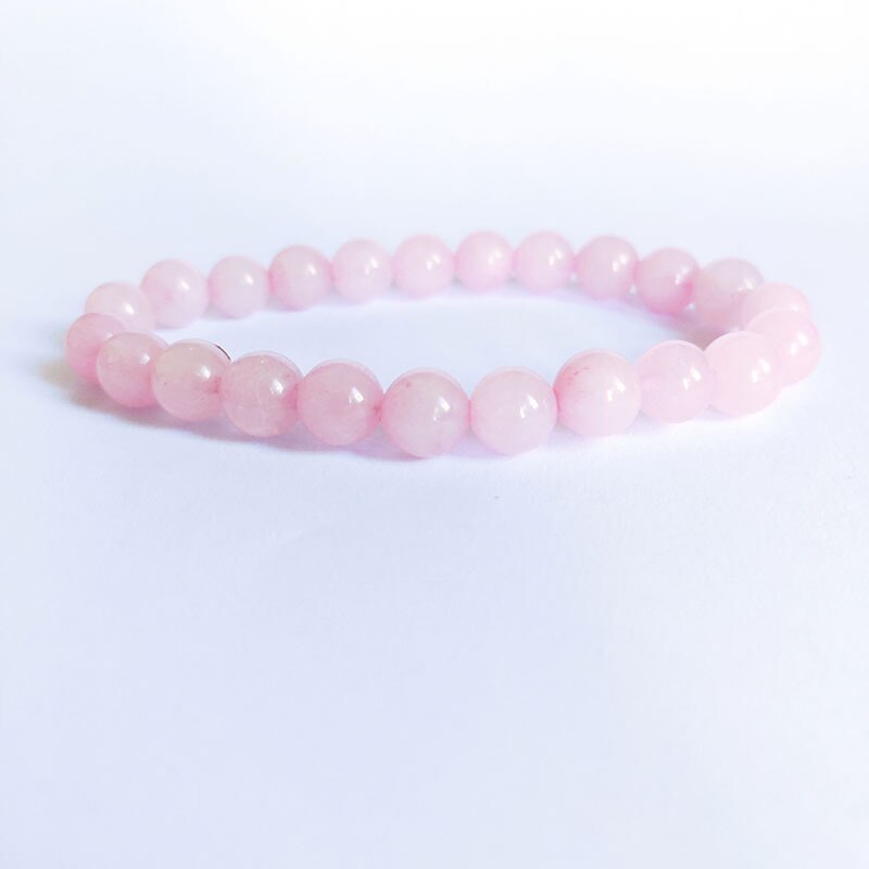 8mm Natürliche Stein Armbinde setzt Männer Frauen Rhodonite Rose Quartzs Schwarz Onyx Perlen Stapelbar Handgelenk Mala Charme Armbänder: Rosa