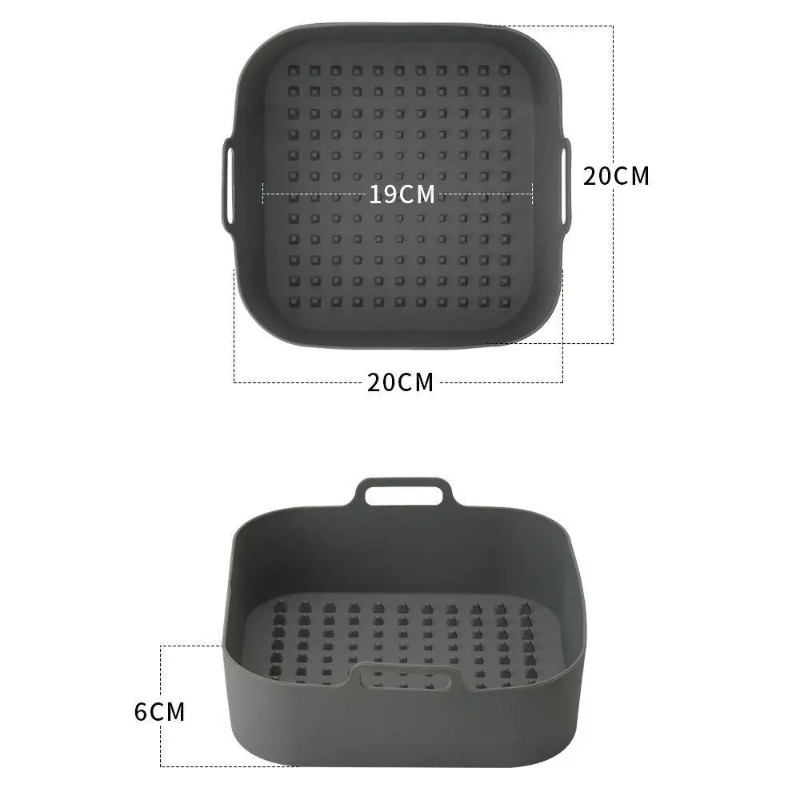 Silicone Air Fryer Silicone Baking Tray Square Microwave Oven Baking Chicken Tray Square Baking Pad