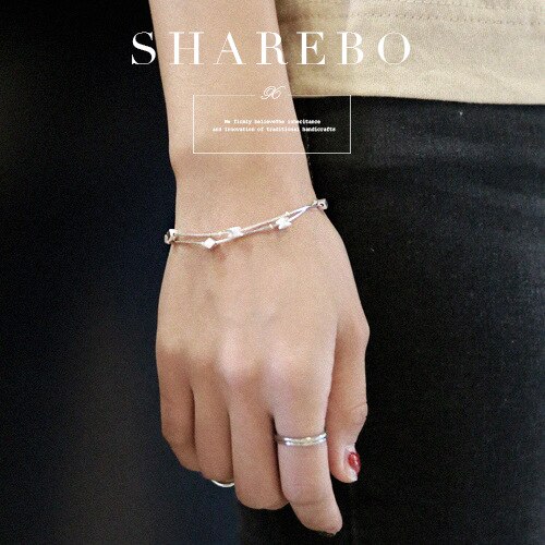 925 Sterling Silver Cube Box Bracelets & Bangles Bracelet For Women sterling-silver-jewelry