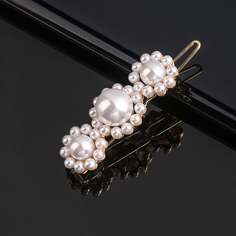Horquilla de aleación geométrica de pentagrama de perlas de arco de para niña, Clip para el cabello minimalista, accesorios para el cabello con forma de corazón de diamante: Dark Brown