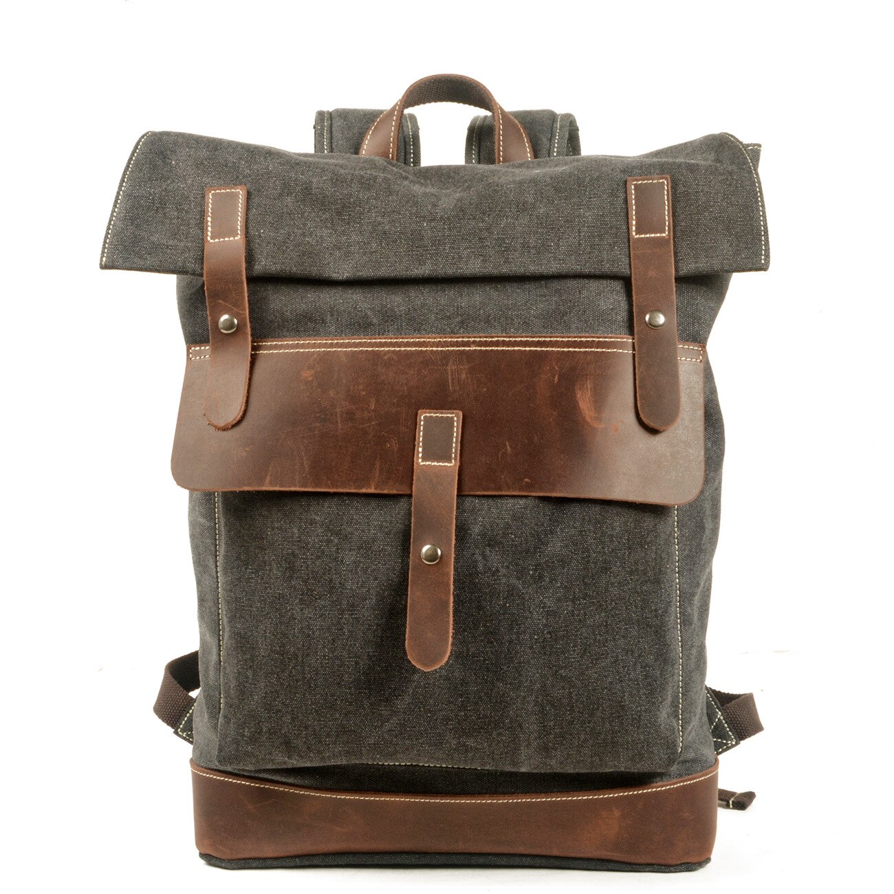 Muchuan mochila vintage para laptop, mochila unissex de luxo, estilo retrô, grande capacidade para laptop: Cinza