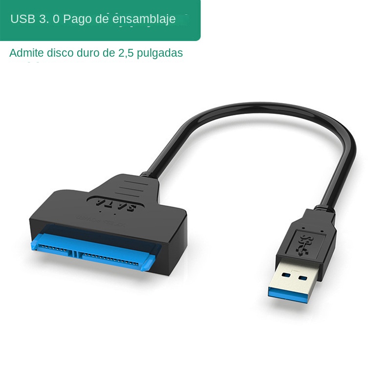Usb 3.0 sata 3 cabo sata para usb 3.0 adaptador até 6 gbps suporte 2.5 Polegada ssd externo hdd disco rígido 22 pinos sata iii a25 30cm: Default Title