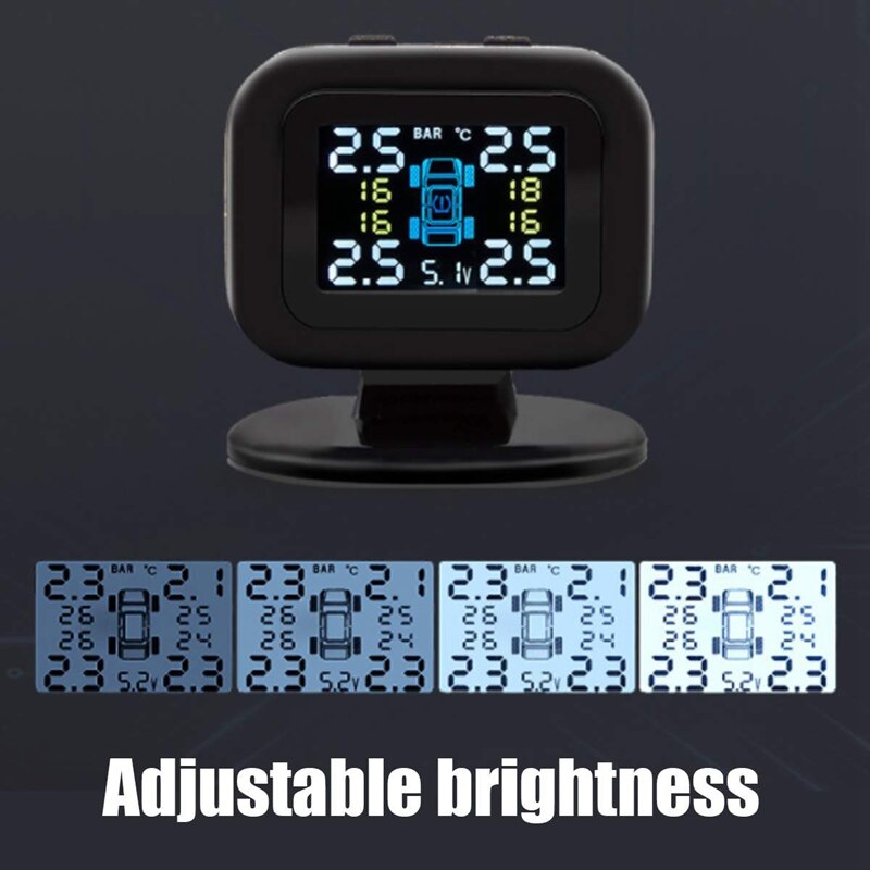 Système de surveillance TPMS de la pression des pneus de voiture, affichage numérique LCD, alarme de sécurité automatique, chargement USB