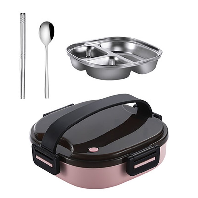 MICCK Stainless Steel Lunch Box For Kid Heated Lunch Box Kitchen Accessories Bento Box Meal Prep Food Container Storage: PinkA