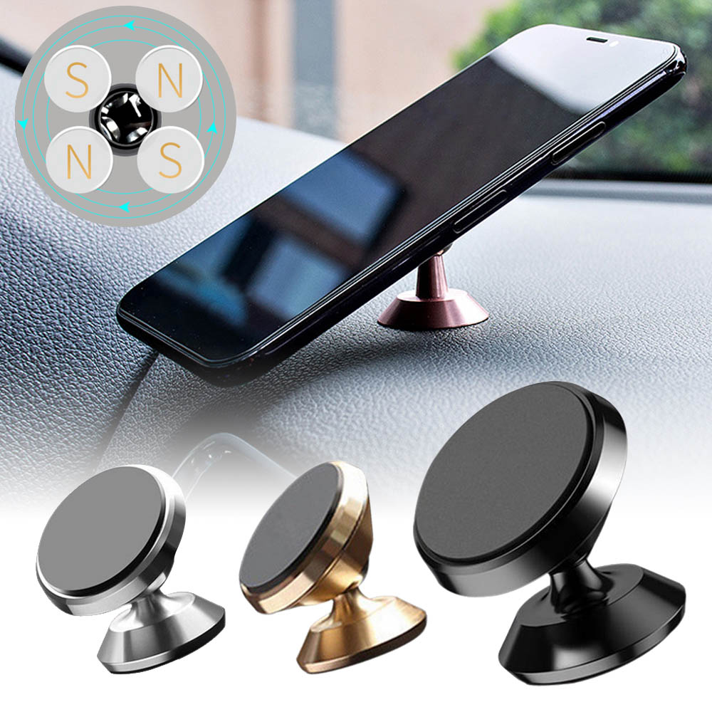 360 Degree Car Magnetic Mobile Phone Holder Mount Car Storage Rack Smartphone Stand Magnet Support Cell In Car GPS Universal