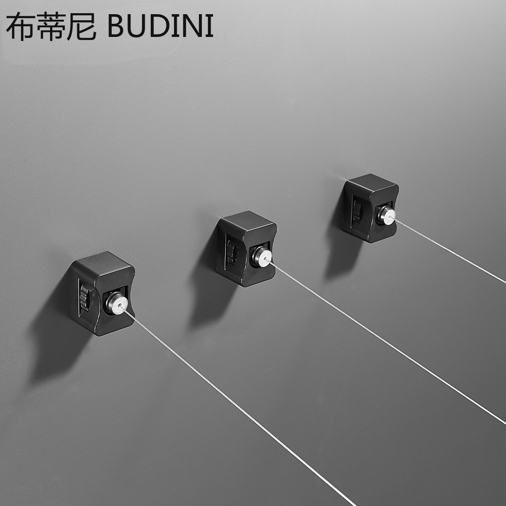 Séchoir à linge rétractable 3 lignes, support de séchage pour linge de salle de bain, corde métallique, Triple couche