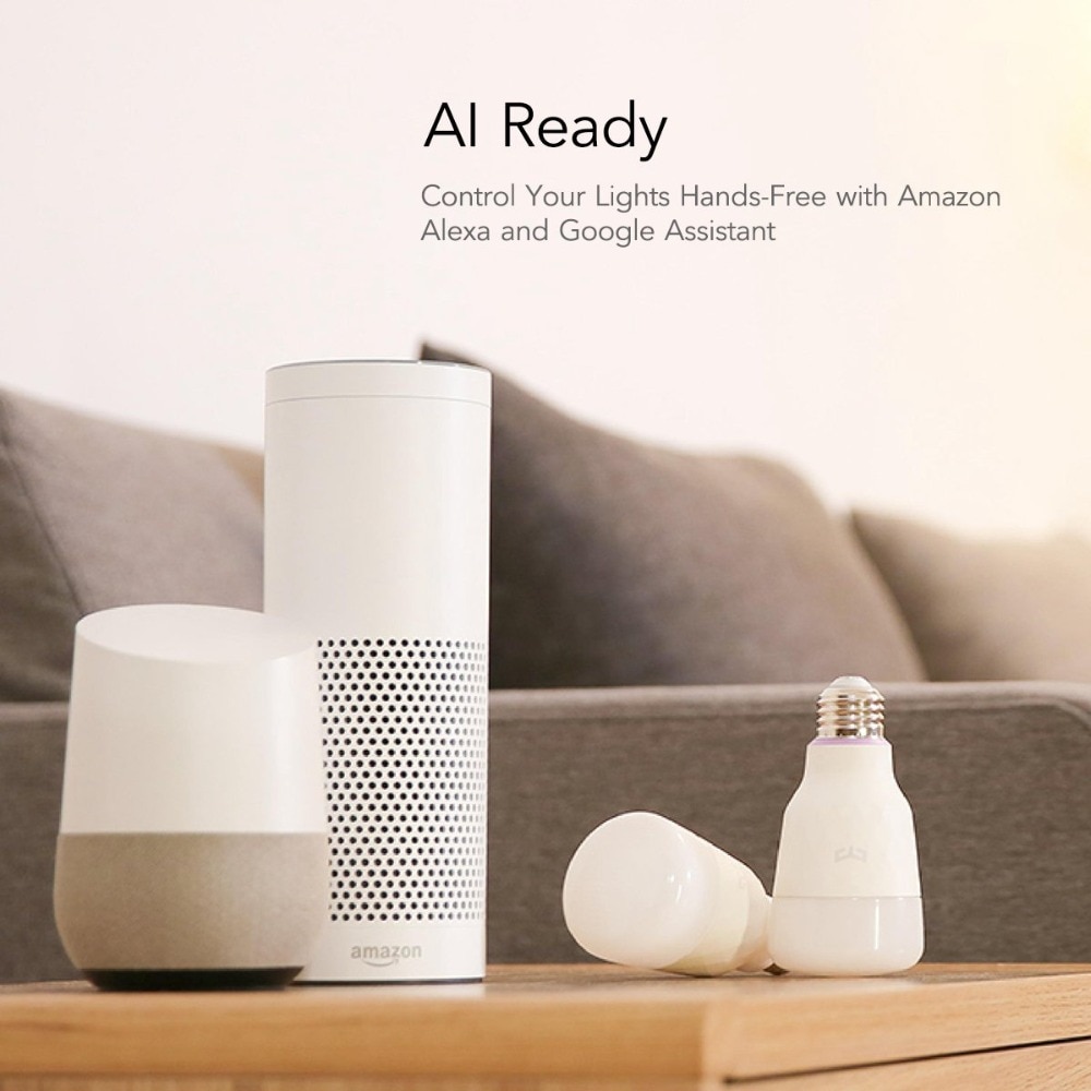 Xiaomi yelight E27 bombilla LED inteligente colorida 800 lúmenes WiFi ojos proteger 10W Lemon Xio mi lámpara mi aplicación de hogar RGB iOS Control remoto