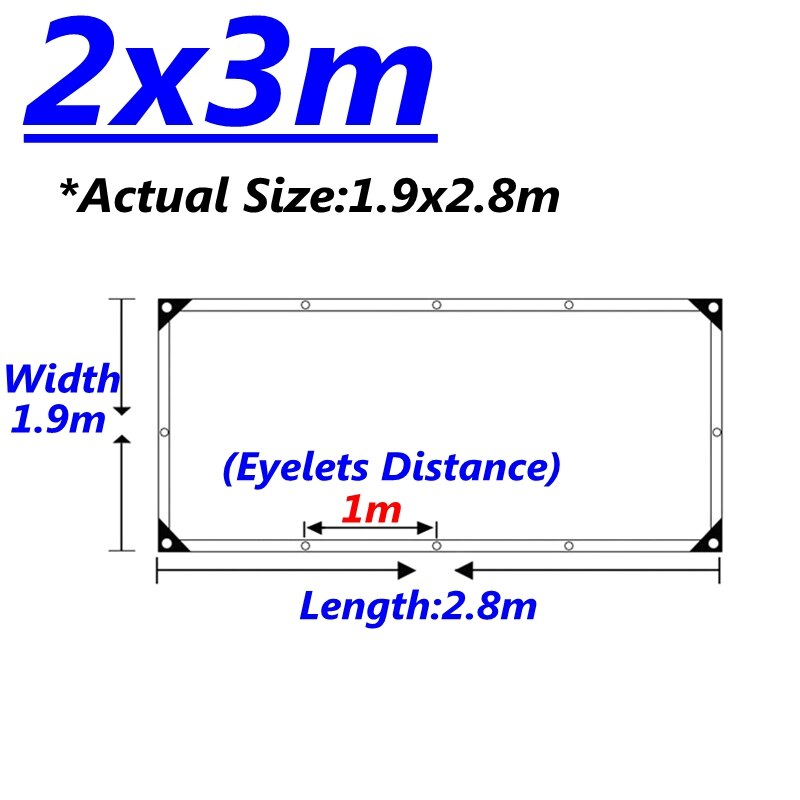 0.32Mm Blauw Oranje Pe Regendicht Doek Dekzeil Outdoor Luifel Shading Zeil Camping Vrachtwagen Luifel Grondzeil Huisdier Huis Cover: 2x3m