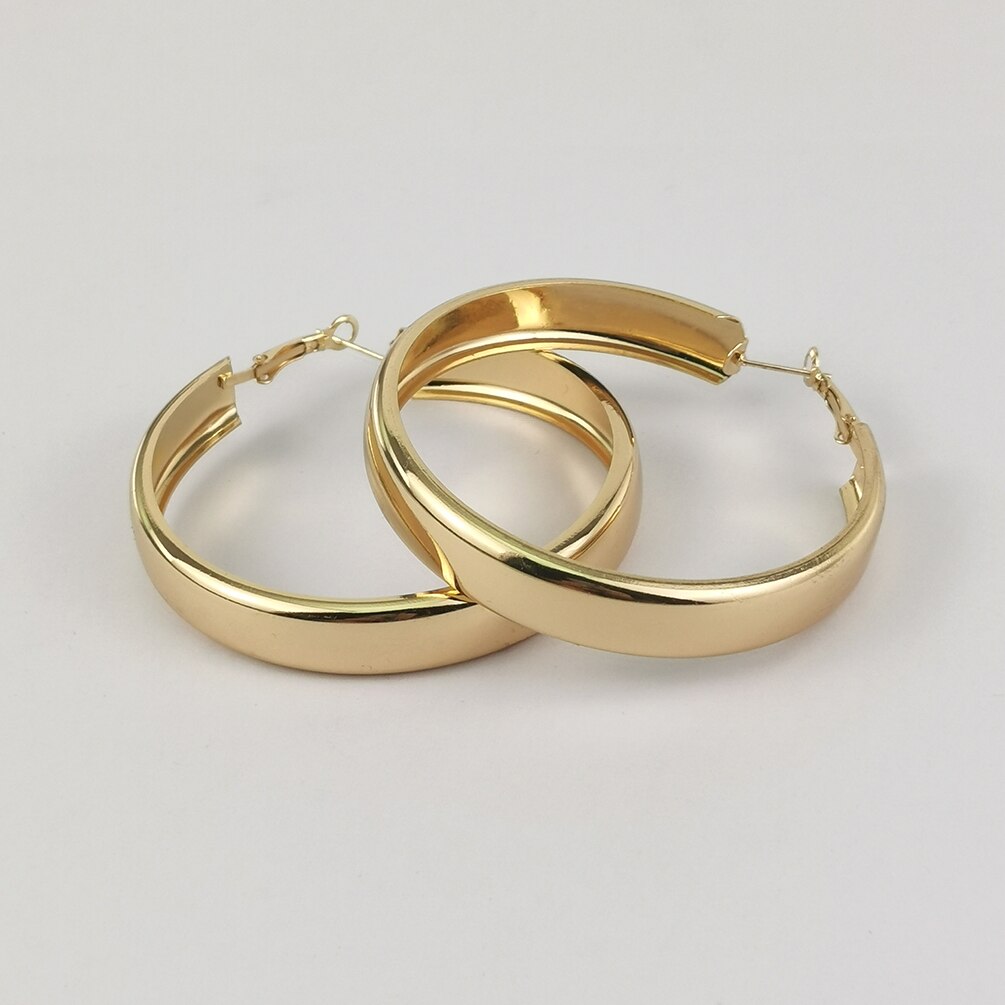 Chunky Hoop Earrings For Women Statement Metal Earrings Party Jewelry Big Thick Earrings UKMOC: 6 cm Gold