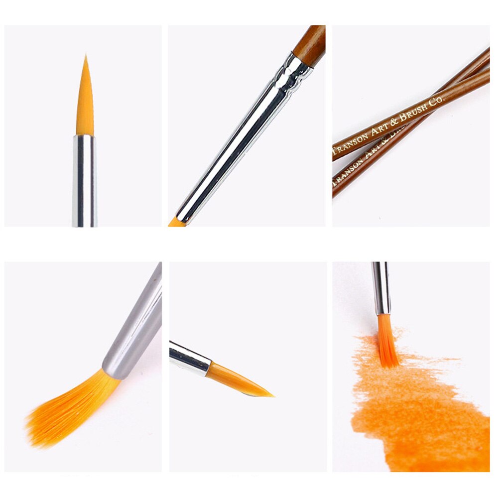 7-10pcs/set Paint Brush Set Sable Hair Detail Miniature Acrylic Brushes Chic Paint Brush Tools