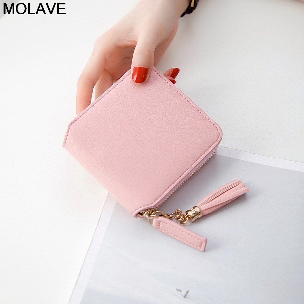 Cartera Molave de con borla sólido corto para mujer, cartera para mujer, Tarjetero con cremallera, tarjetero, cartera de mano, monederos para mujer