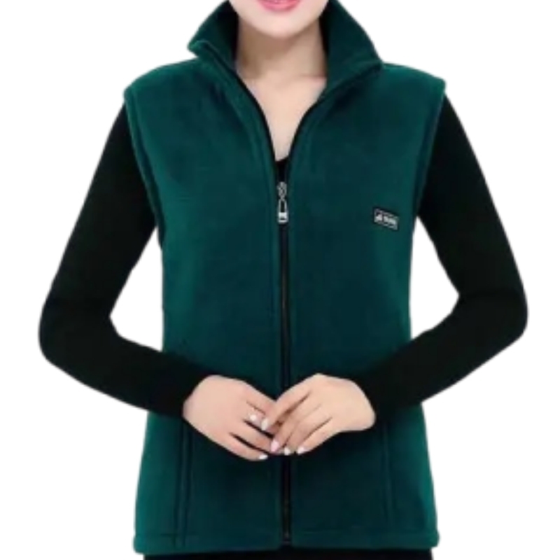 Primavera otoño mujer chaleco chaqueta de mediana edad Casual sólido sin mangas chaleco mujer bolsillo Chaleco corto